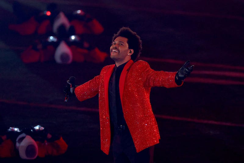 The Weeknd performs during the Pepsi Super Bowl LV Halftime Show at Raymond James Stadium on February 07, 2021 in Tampa, Florida.