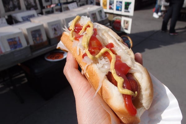Hot dog at theme park