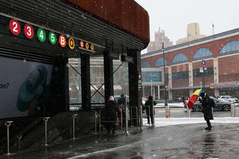 Entrance to the Atlantic Avenue-Barclays Center subway station, where a man was hit by a train on Saturday.