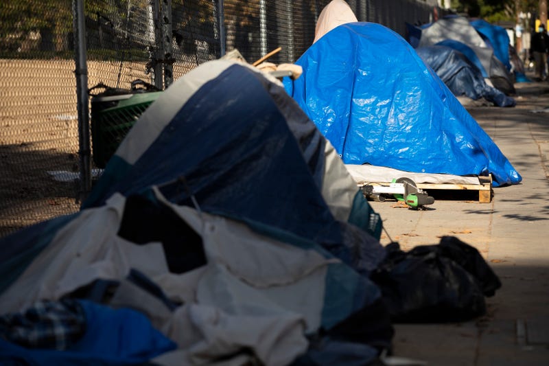 homeless encampment in downtown Los Angeles
