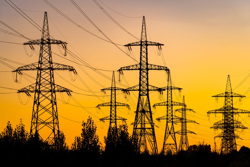 Power lines in the summer