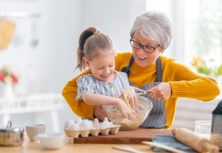 Grandma and granddaughter