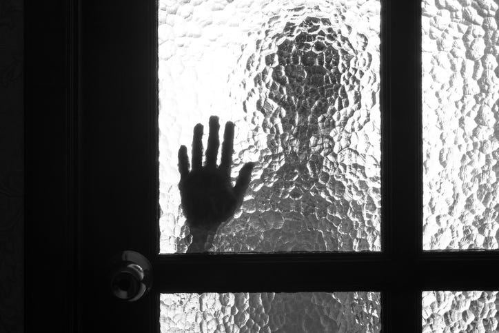 Person kidnapped behind door.