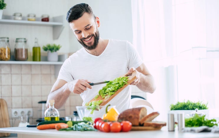man cooking
