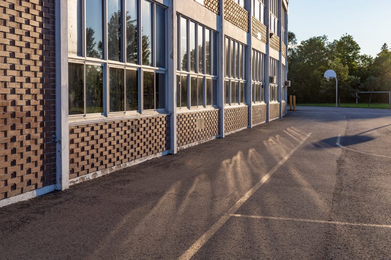 School basketball court