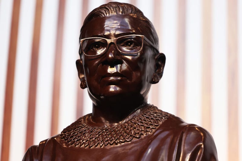 A statue of the late U.S. Supreme Court Justice Ruth Bader Ginsburg installed in Brooklyn, New York.