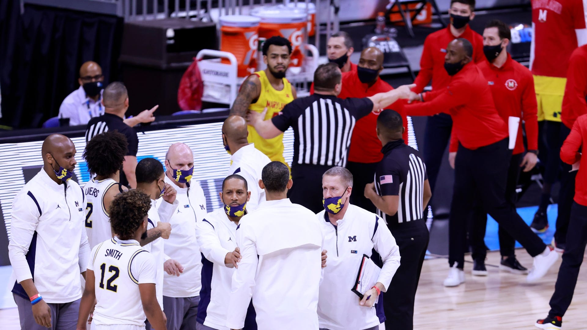Michigan coach Juwan Howard ejected after altercation with Maryland bench