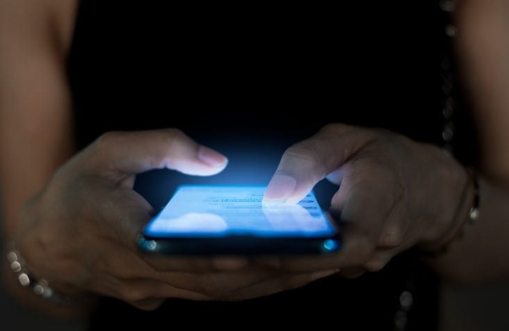 woman using a cell phone