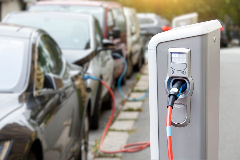 File image showing a close up of a electric vehicles charging station