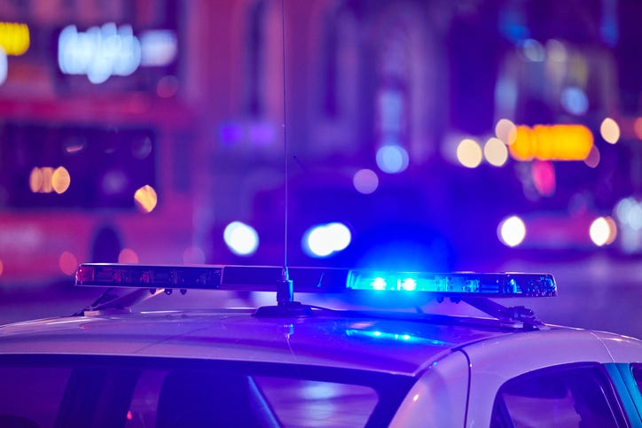 Police lights. 
