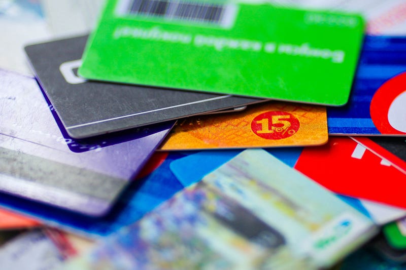 Pile of multi-colored gift cards