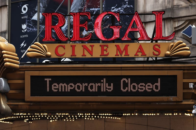 The Regal Cinemas in Times Square is seen on March 24, 2021 in New York City. 