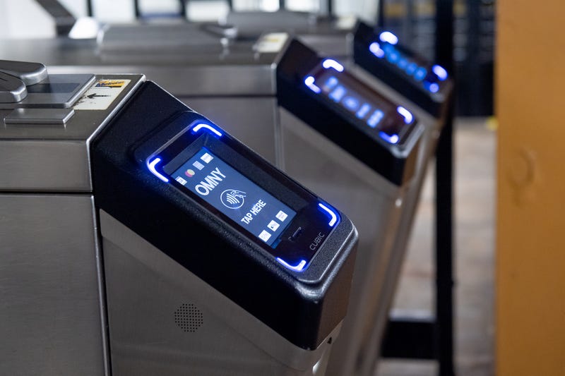 A view of the OMNY contactless fare payment system at the Fort Hamilton Parkway subway station in Brooklyn