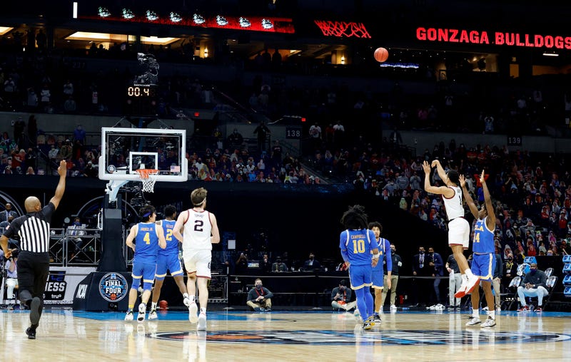Gonzaga's Jalen Suggs makes a game-winning shot from halfcourt in the Final Four.