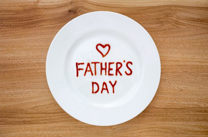 Father's Day message on a plate