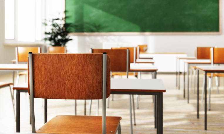 Empty classroom.