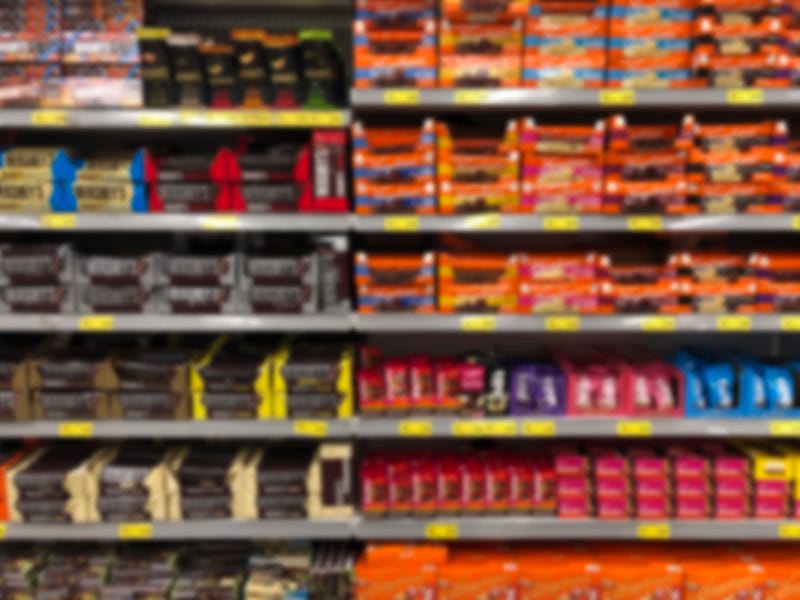 Chocolate aisle at the store. 