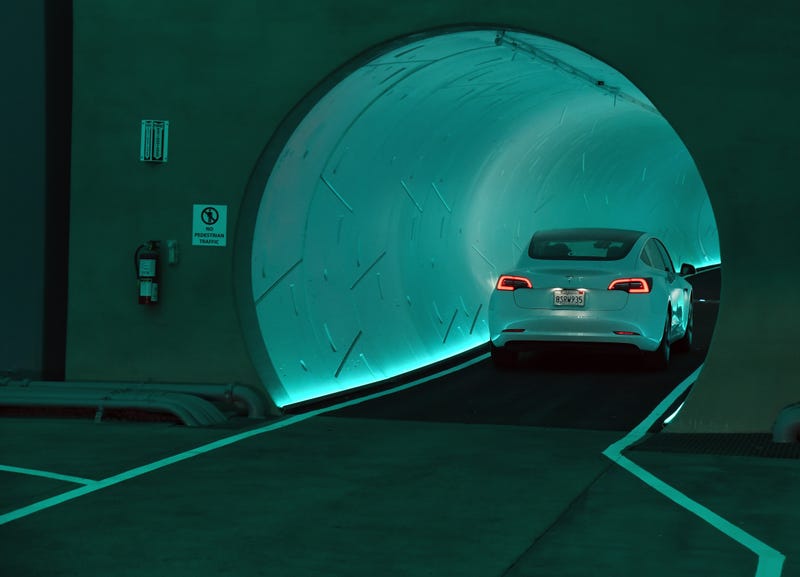 Underground transportation built by The Boring Company runs under the LVCC