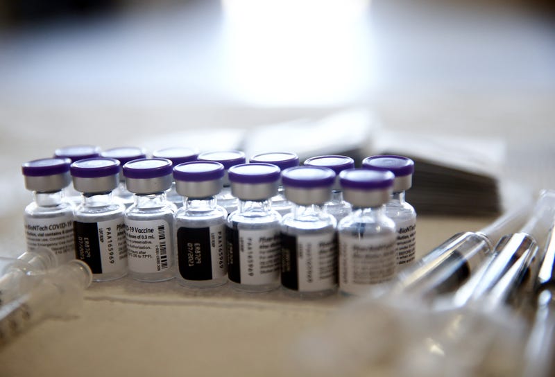 File photo: Vials containing doses of the Pfizer COVID-19 vaccine