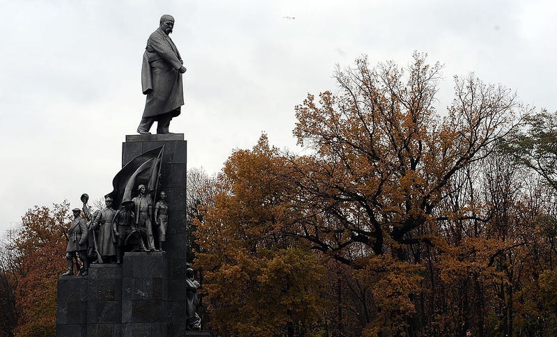 General view of the Taras Shevchenko statue in Kharkov on November 2, 2011, in Kharkov, Ukraine