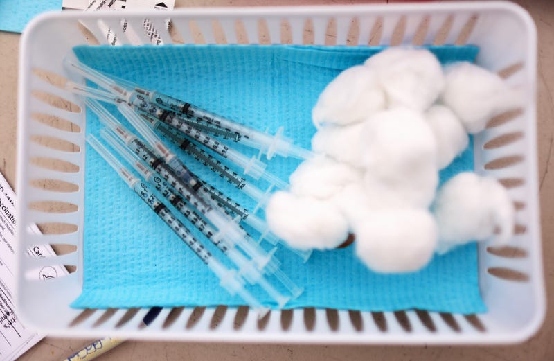 Syringes containing a dose of the Pfizer COVID-19 vaccine are viewed at a clinic targeting Central American Indigenous residents at CIELO, an Indigenous rights organization, on April 10, 2021 in Los Angeles, California.