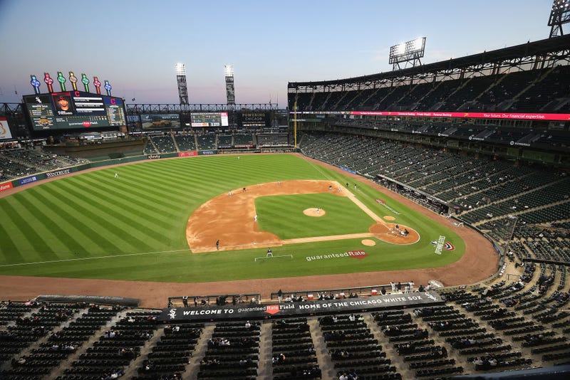 A general view of Guaranteed Rate Field as the Chicago White Sox take on the Cleveland Indians on April 12, 2021 in Chicago, Illinois.