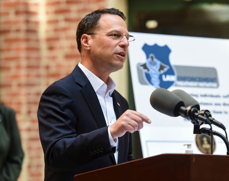 Pennsylvania Attorney General Josh Shapiro speaks during a press conference at the Council on Chemical Abuse (COCA) RISE Center in Reading, April 13, 2021.