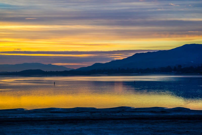 Dramatic vibrant sunset scenery in Lake Elsinore, California in Lake Elsinore, CA, United States