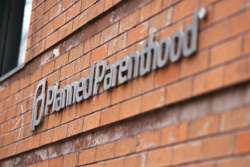 Planned Parenthood signage is seen in the Financial District neighborhood of Manhattan on April 16, 2021 in New York City.