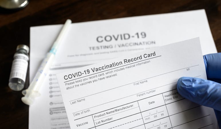 Vaccine card.