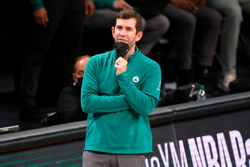 Boston Celtics head coach Brad Stevens on the sideline. 