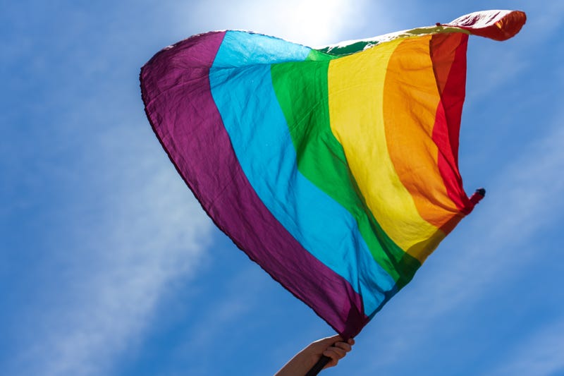 LGBTQ pride flag stock image.