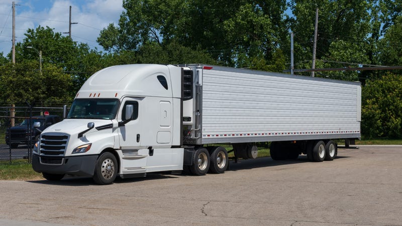 Parked tractor-trailer