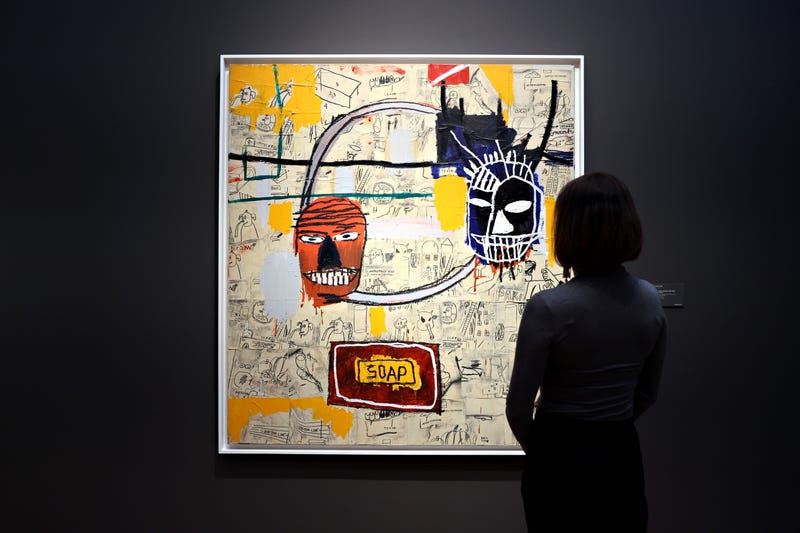 'Untitled (Soap)' by Jean-Michel Basquiat is on display during a preview of the upcoming 21st Century Evening Sale at Christie's on May 07, 2021 in New York City.
