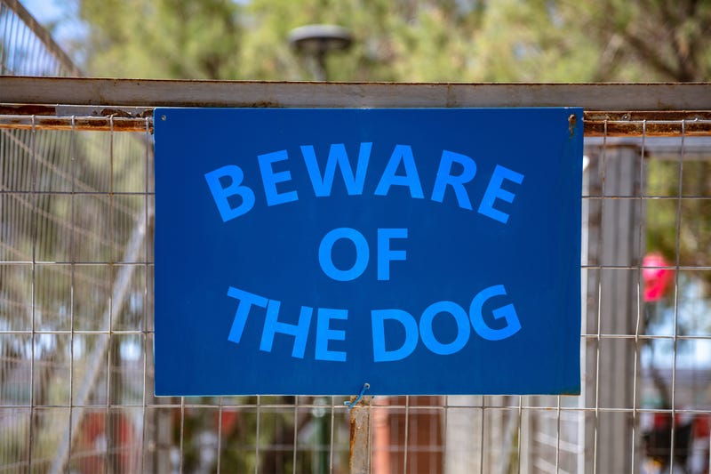 Beware of dog sign