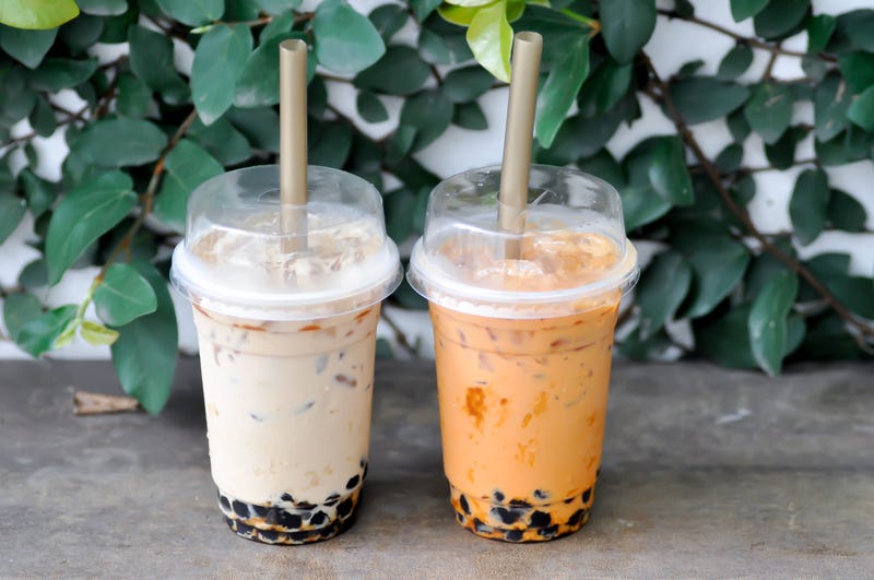 two cups of boba tea