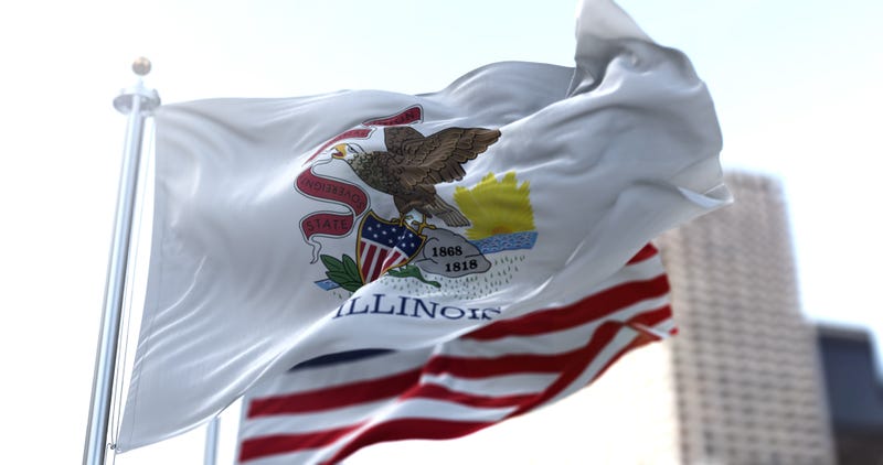 Flags blowing in wind
