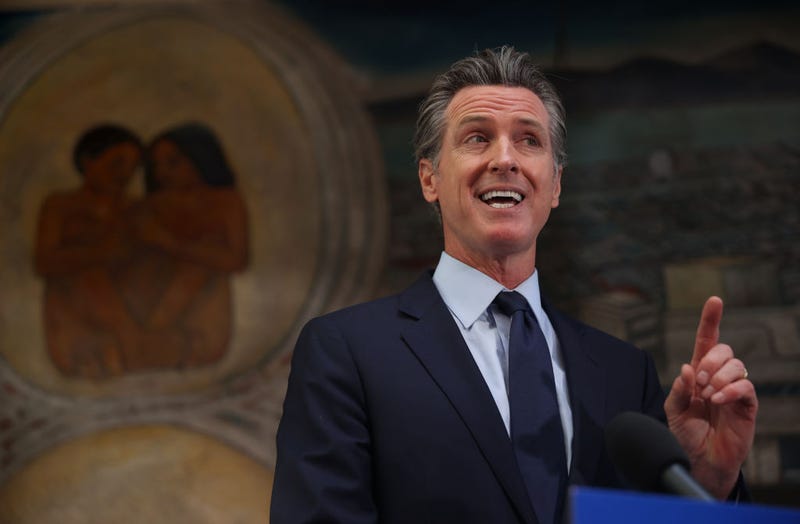 California Gov. Gavin Newsom speaks during a press conference at The Unity Council on May 10, 2021 in Oakland, California.