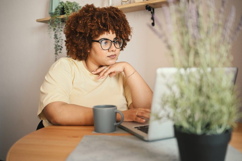 Woman working from home