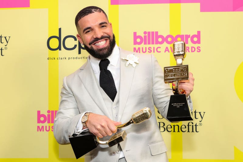 Drake, winner of the Artist of the Decade Award, poses backstage for the 2021 Billboard Music Awards, broadcast on May 23, 2021 at Microsoft Theater in Los Angeles, California.
