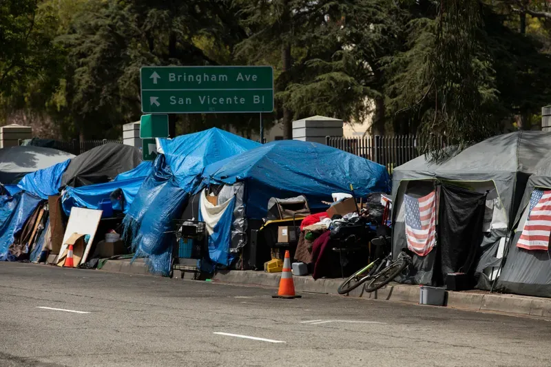 tents on side of road