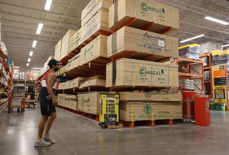 Lumber in a Home Depot store