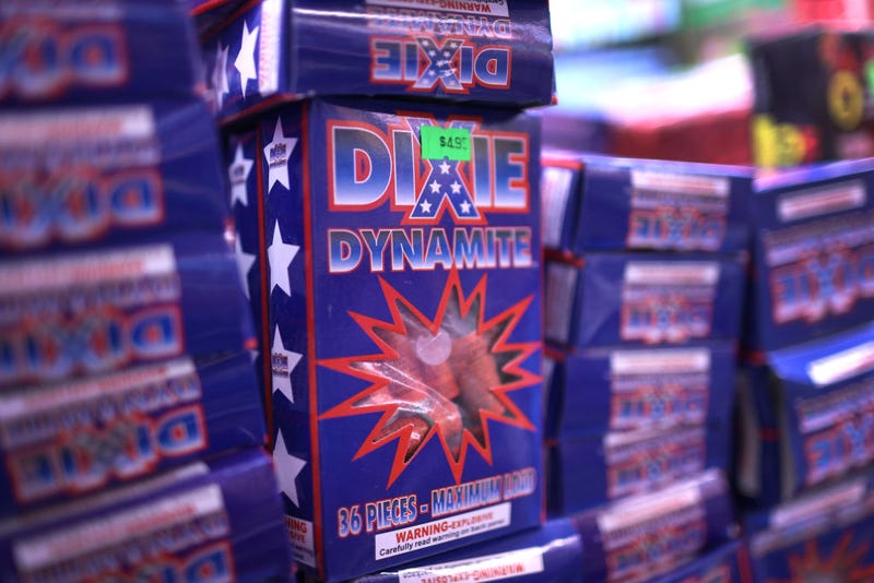 Fireworks are offered for sale at Uncle Sam's Fireworks on May 27, 2021 in Hammond, Indiana. Retailers are encouraging customers to shop early as production and shipping delays from China have already created a shortage of fireworks nationwide. (Photo by Scott Olson/Getty Images)