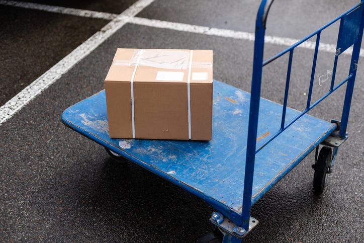box on a dolly