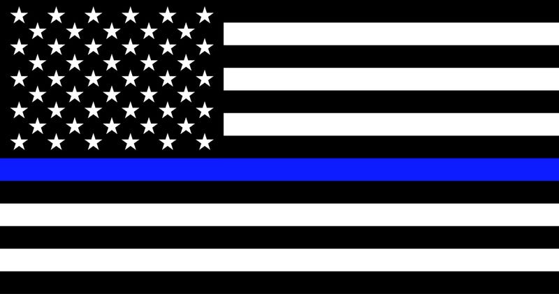 Thin Blue Line police flag
