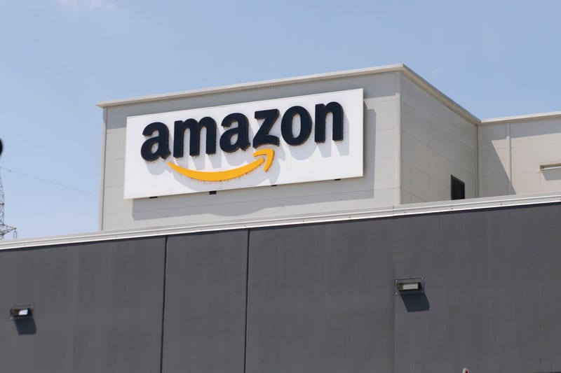 TORRAZZA PIEMONTE, ITALY - JUNE 03: General view of Amazon logo on Amazon Headquarter on June 03, 2021 in Torrazza Piemonte near Turin, Italy. Amazon Italy rolls out an on-site vaccine site for its employees. as Italy steps up next wave of vaccine campaigns.