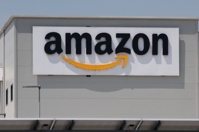 General view of Amazon logo on Amazon Headquarter on June 03, 2021 in Torrazza Piemonte near Turin, Italy. 