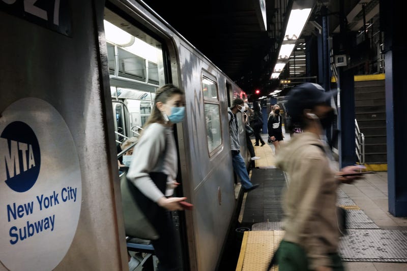 People use the New York City subway on June 03, 2021 in New York City. According to the Metropolitan Transportation Authority (MTA), New York City’s subway system was targeted by hackers with links to the Chinese government last April. The MTA has said that no employee’s information was gained and that there was no known impact to customers of the city’s subways, the nation’s largest subway system.