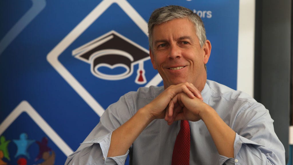 Arne Duncan shares ideas on reducing violence in Chicago, says the answer is not more cops