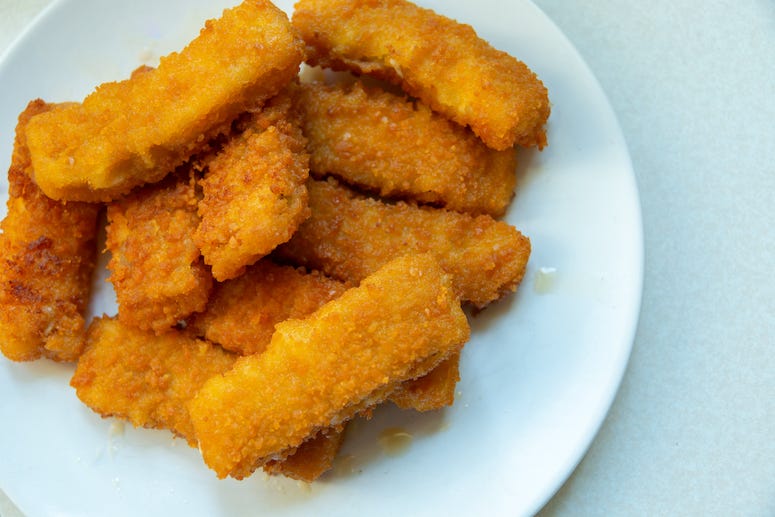 Fish sticks on a plate